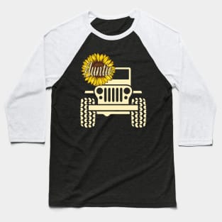 Jeep Sunflower Jeep Auntie Jeep Women Baseball T-Shirt